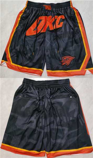 Men%27s Oklahoma City Thunder Black City Edition Shorts (Run Small)->nba shorts->NBA Jersey